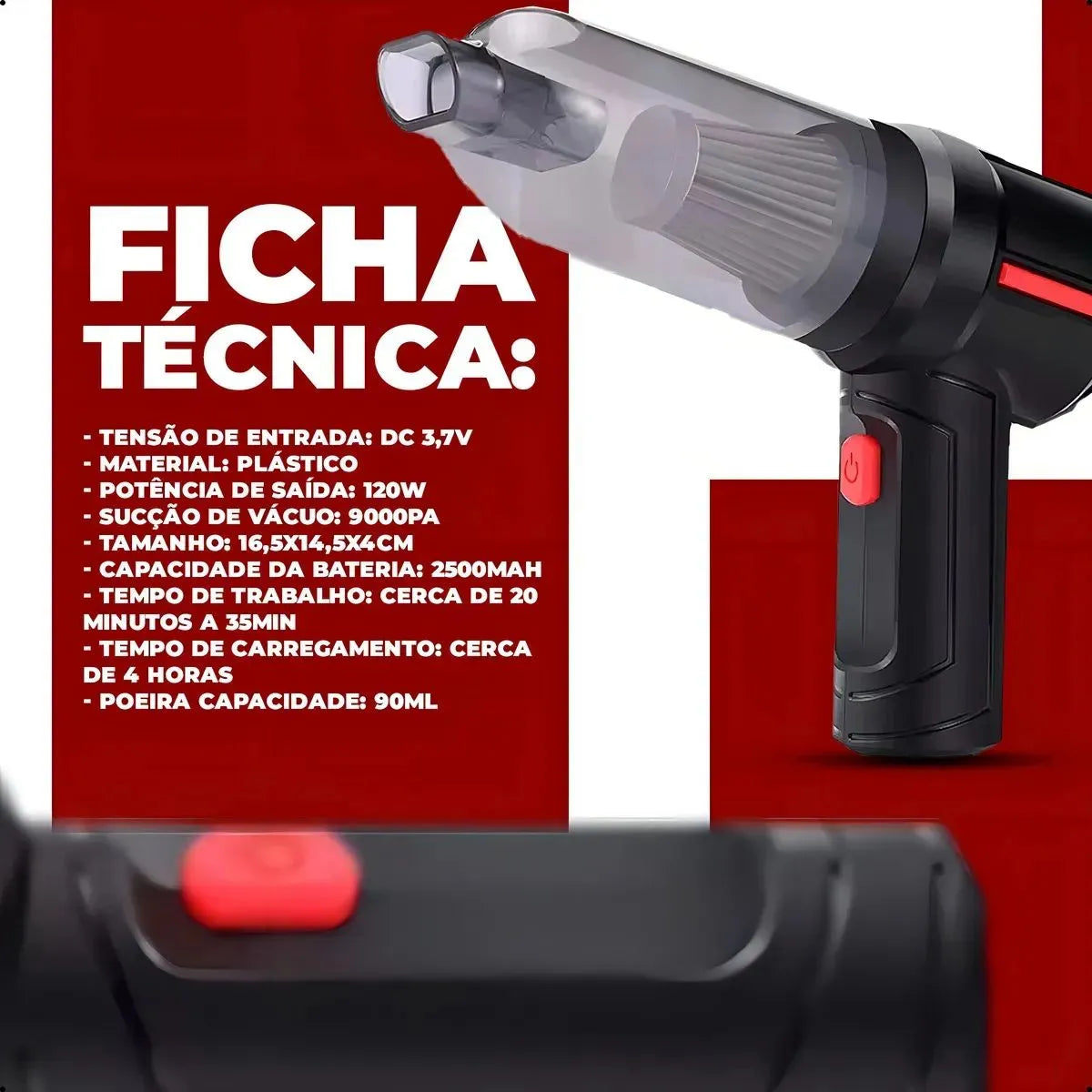 TurboClean 3 em 1 - Aspirador portatil super potente