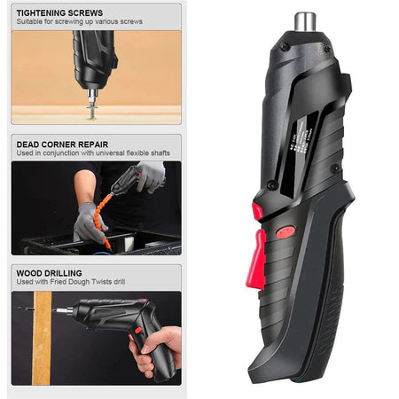 Kit Parafusadeira Doméstica com maleta Leve Portátil Type -C Recarregável